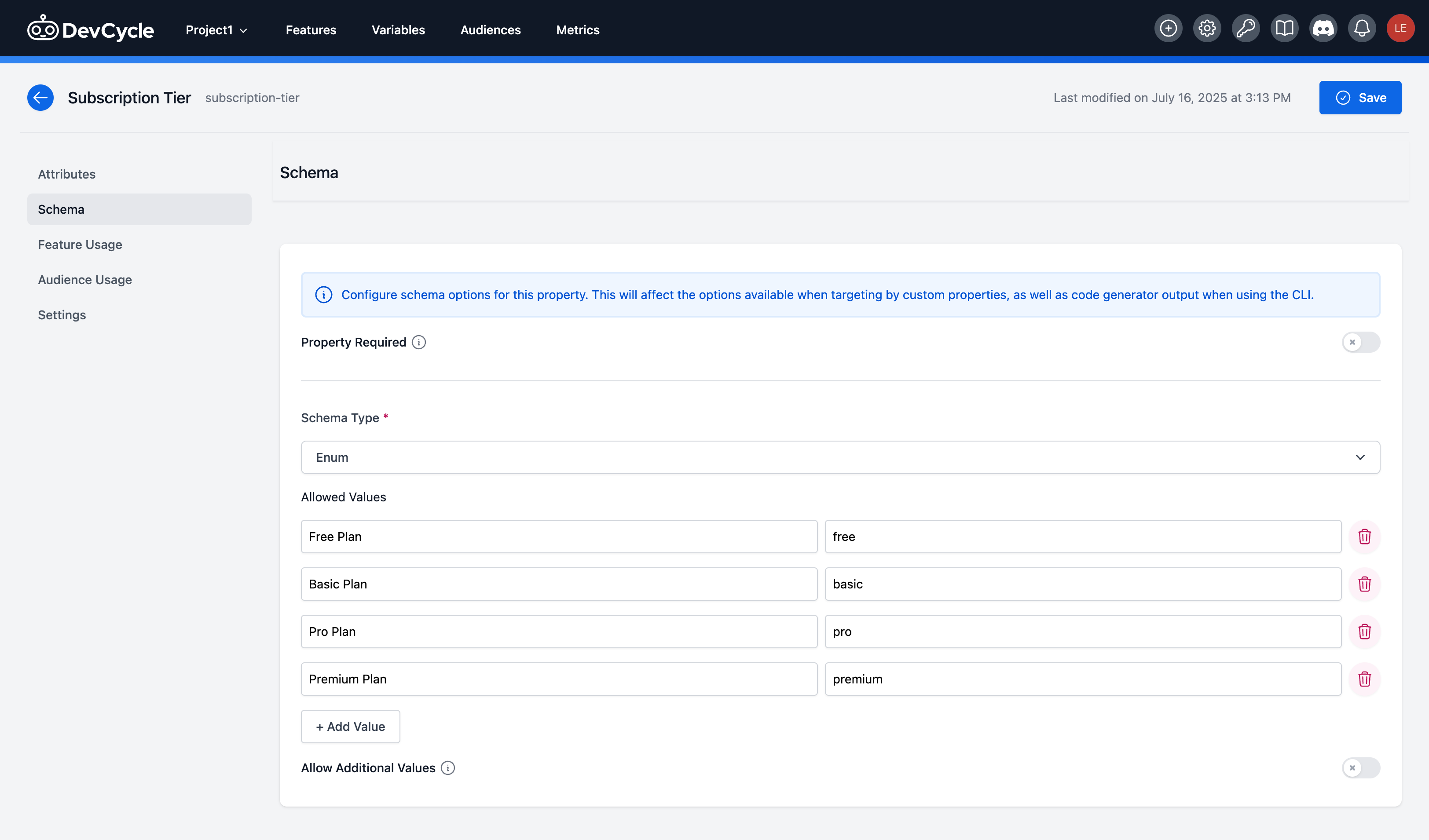 image of custom property schemas